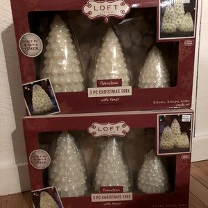 Two 3 Piece flameless tree candles